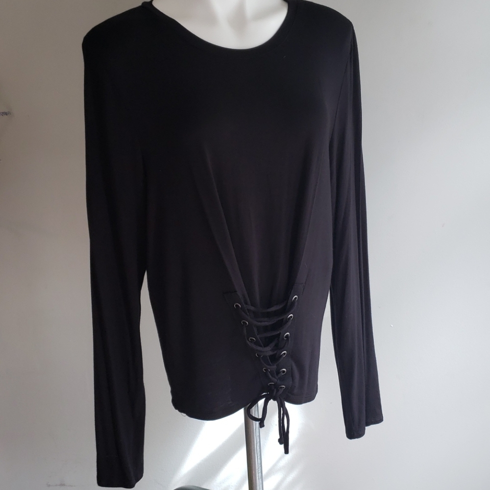 Soft lace up long sleeve shirt - Picture 2 of 5